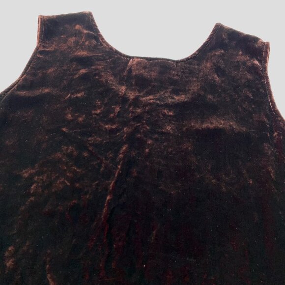 Vintage Velvet Silk Jenny Helene Brown Tank Top Fairy Witchy Sultry Mystical - Picture 6 of 10